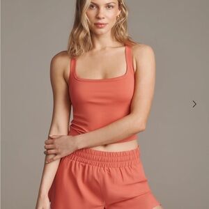 RHONE Women's serene shelf bra tank size small sienna red